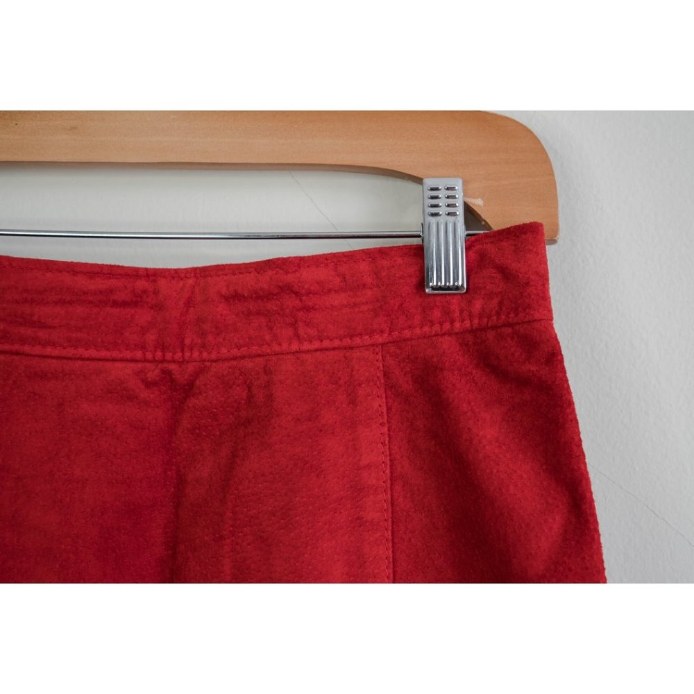 Vintage Red Suede Mini Skirt